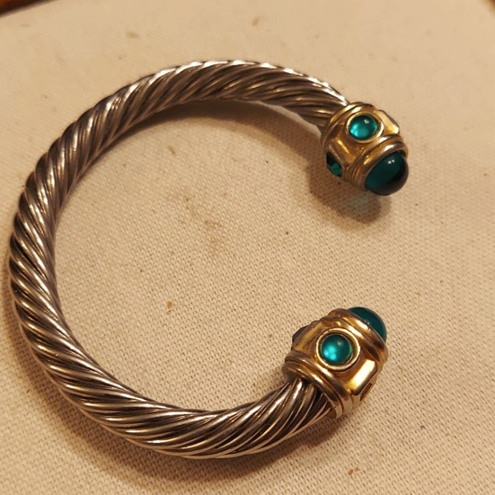 Two tone jeweled cuff